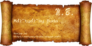 Mátyásy Buda névjegykártya